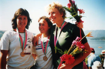 1984 Australian Women's coxed four celebrating